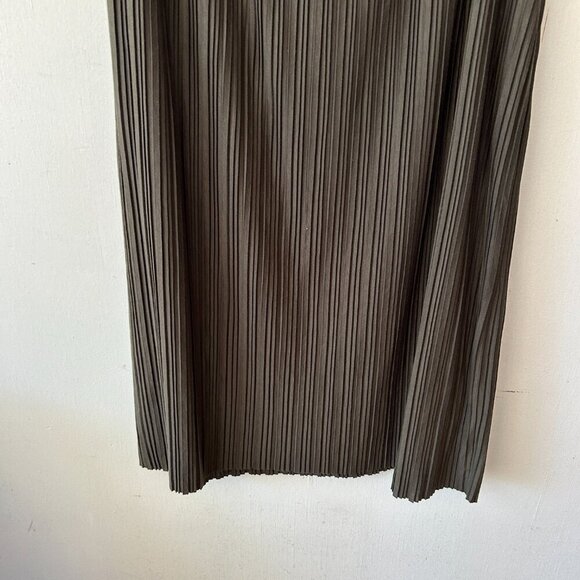 Dana Buchman Pleated Maxi Skirt Womens Large Green NWT Lined Elastic Waist - Picture 3 of 6